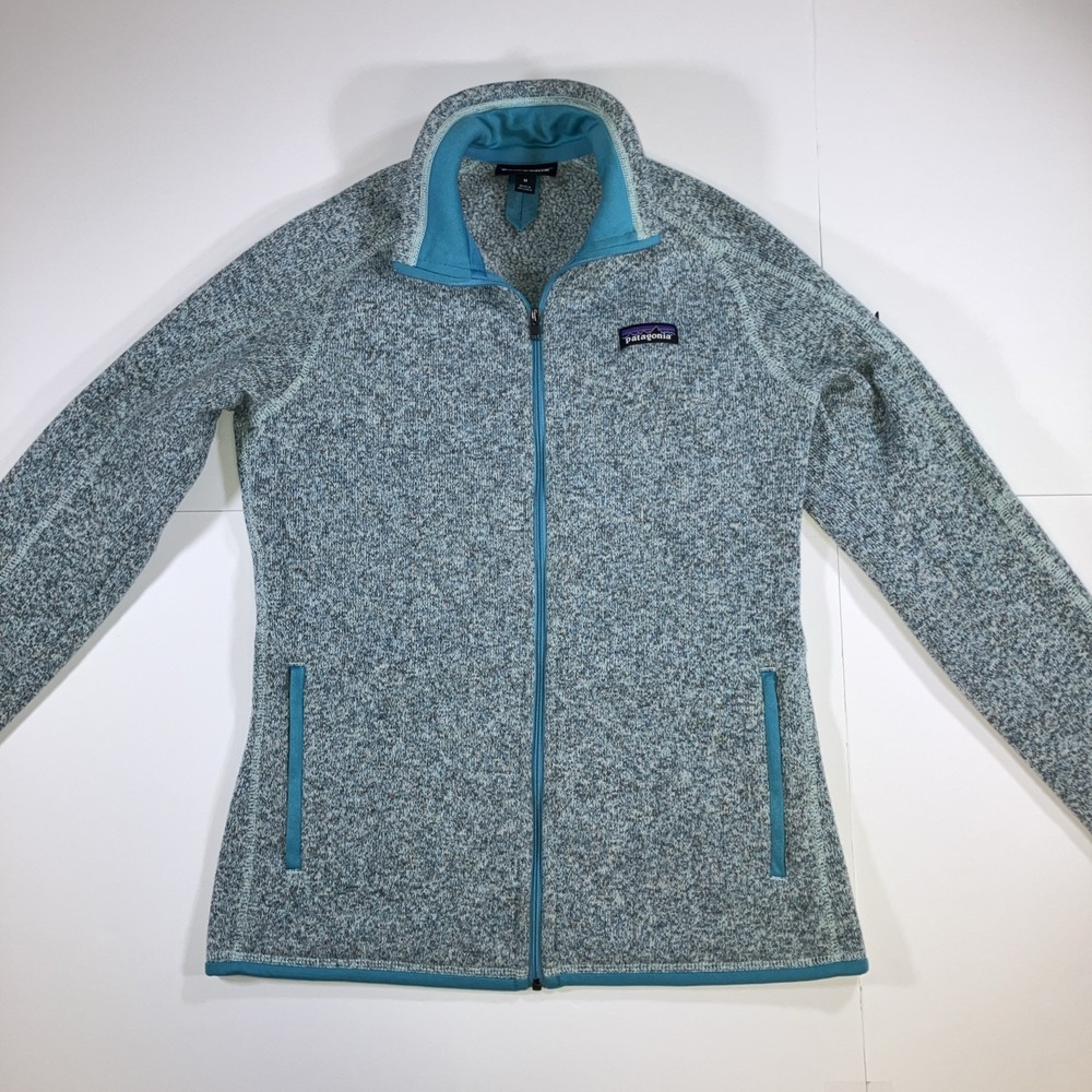 Patagonia Better Sweater Women's Medium Gray Blue Full-Zip Jacket Zipped Pockets